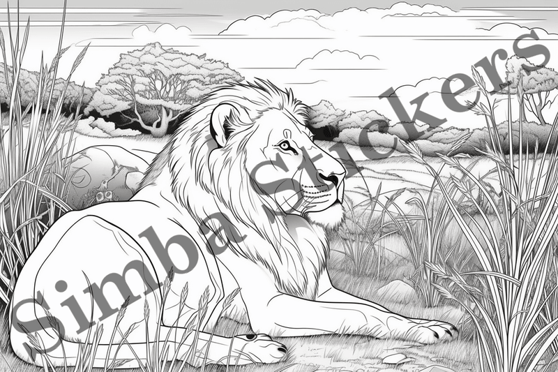 Colouring pages, Bundle of lions, 25 images