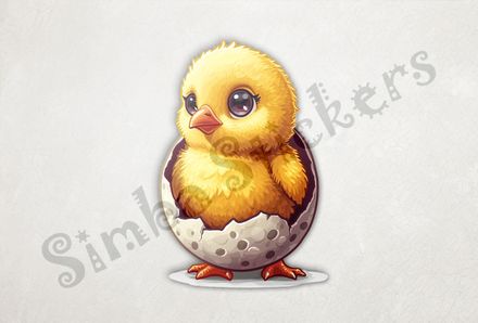 Chicks standing in egg, feet on ground, on hatchday