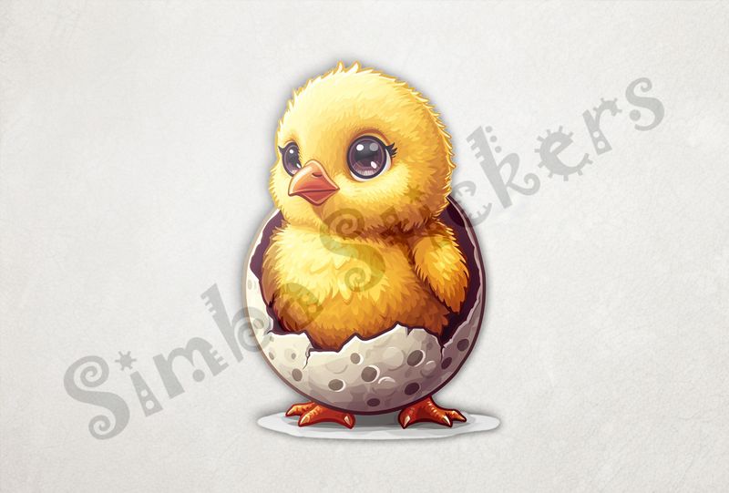 Chicks standing in egg, feet on ground, on hatchday