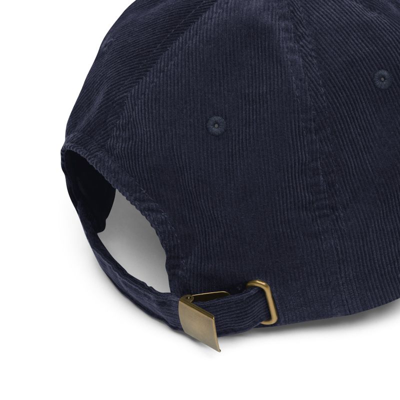 Vintage Corduroy Cap, Majestic lion face, outline art 