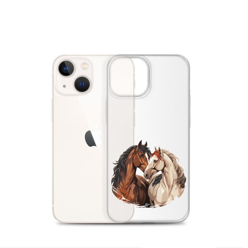 Clear Case for iPhone, Horses nose-to-nose, jbgjpy