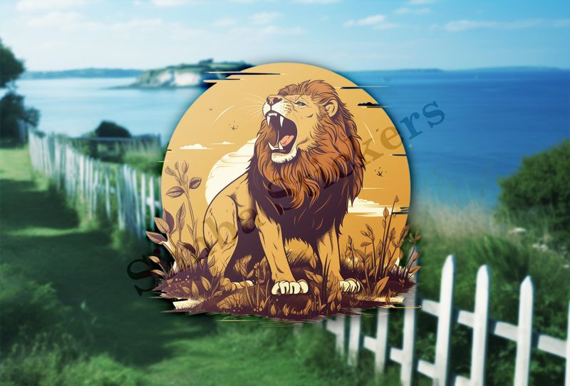 Male lion roaring