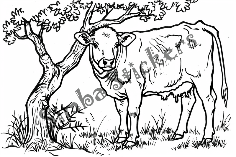 Colouring pages, bundle of cattle, 25 images
