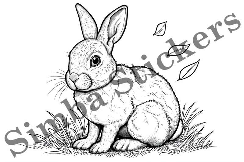Colouring pages, Bundle of hares, 10 images