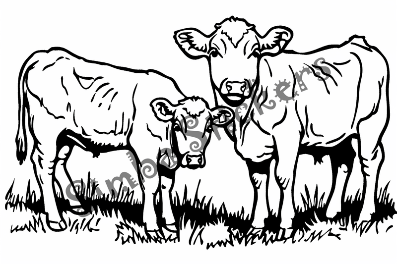 Colouring pages, bundle of cattle, 50 images