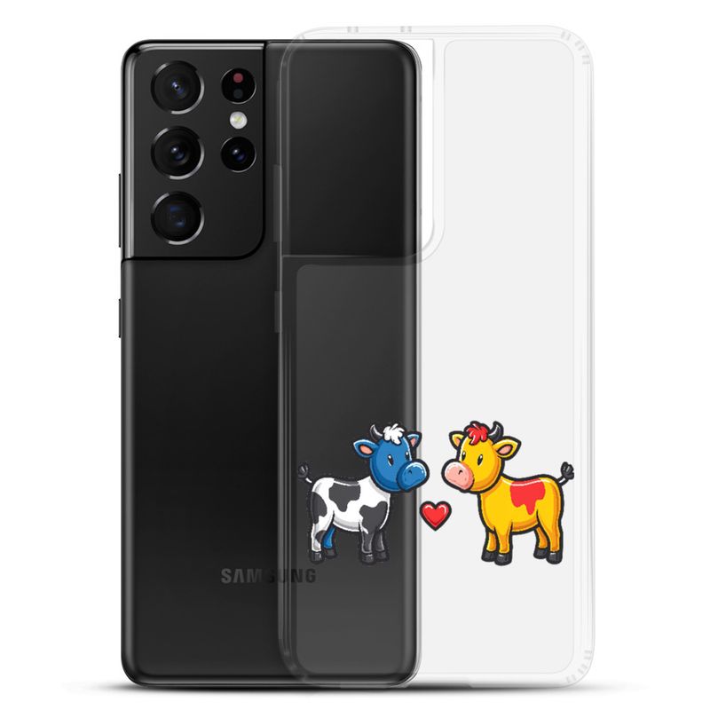 Clear Case for Samsung, Cattle, bull and cow in love, both colourful, zbyzzs