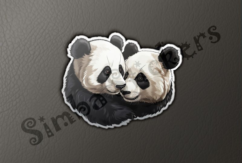 Panda bears nose-to-nose, qe4mga