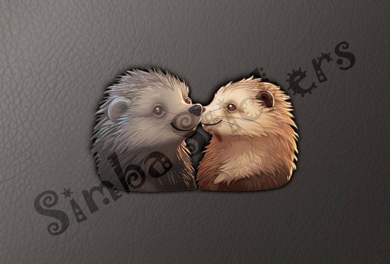Porcupines cheerfully nose-to-nose