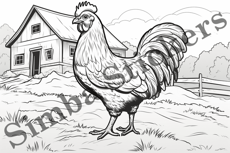 Colouring pages, Bundle of chicken, 10 images