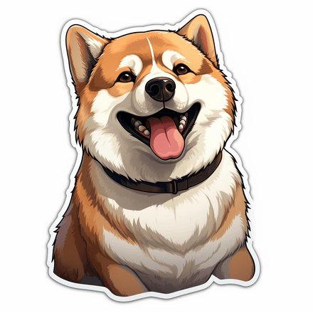 Akita dogs, sticker-style, image set, 10 images