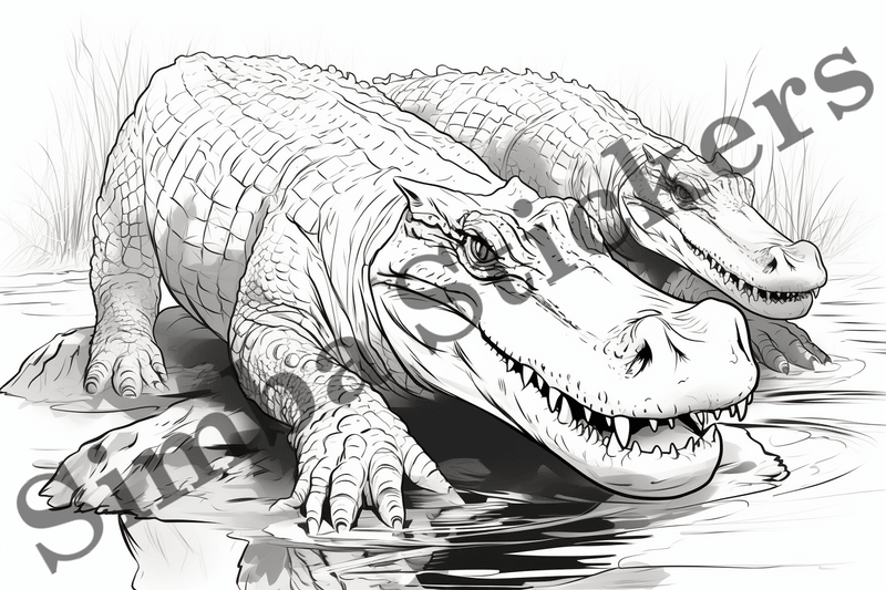 Colouring pages, Bundle of crocodiles, 25 images