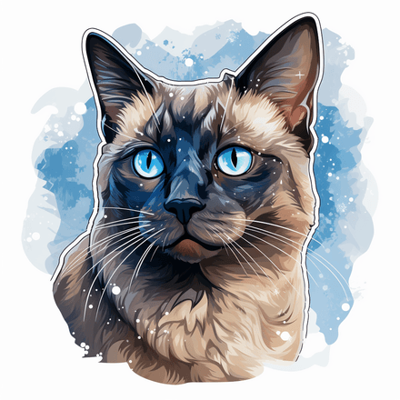 Tonkinese cats in snow, image set, 10 images