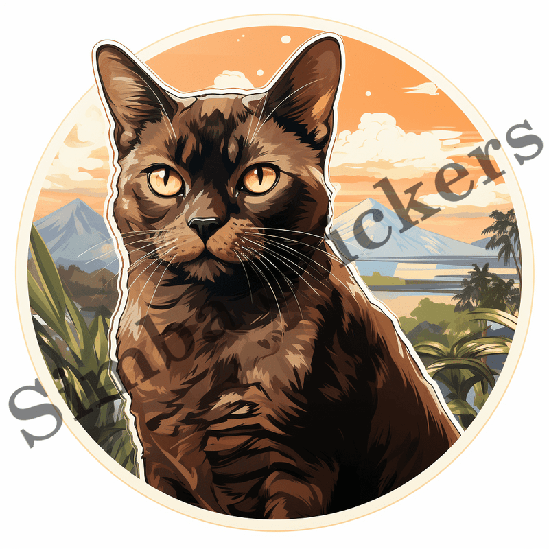 Burmese cats outdoors, image set, 10 images