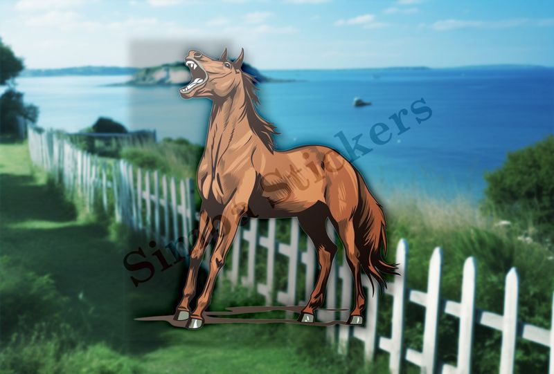 Brown horse braying, n8pagx