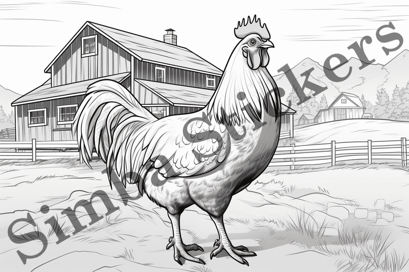 Colouring pages, Bundle of chicken, 25 images