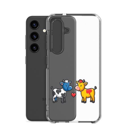 Clear Case for Samsung, Cattle, bull and cow in love, both colourful, zbyzzs