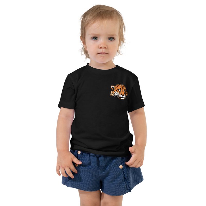 Toddler Staple Tee, Cheetah sleeping, head, left chest