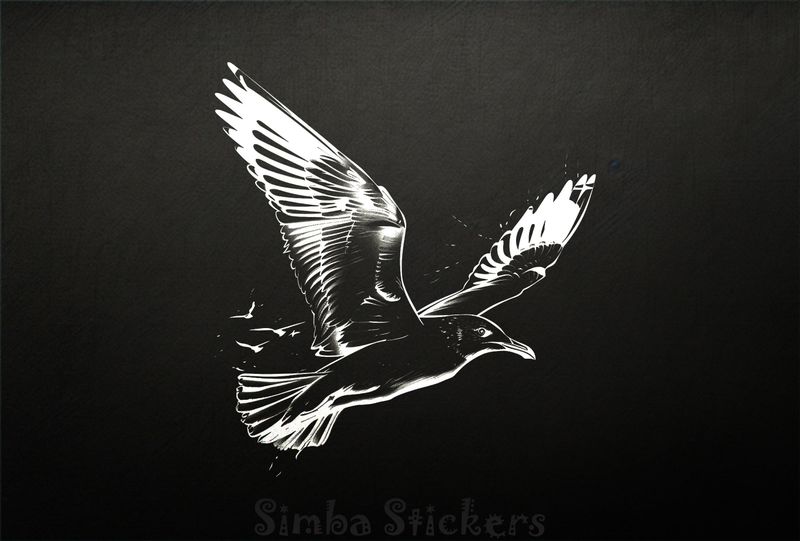 Seagull in flight, outline art, lf8vfb