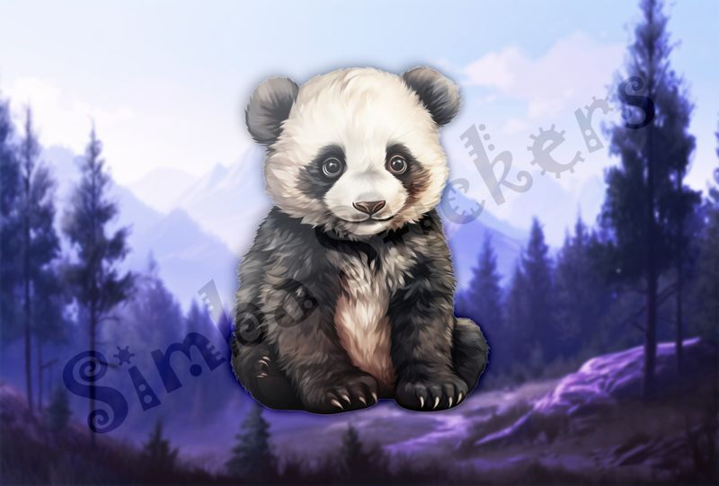 Innocent-looking Panda bear sitting, alrhp7