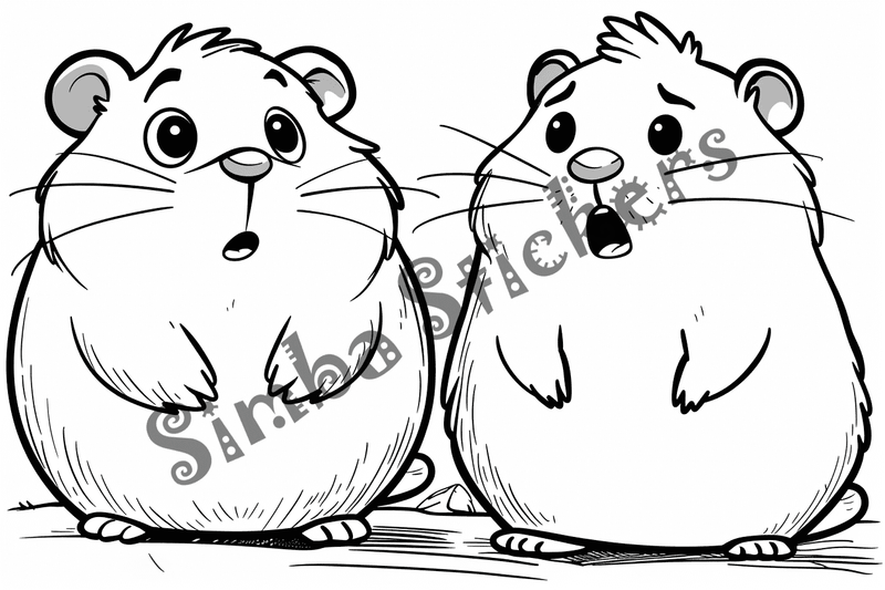 Colouring pages, bundle of groundhogs, 50 images