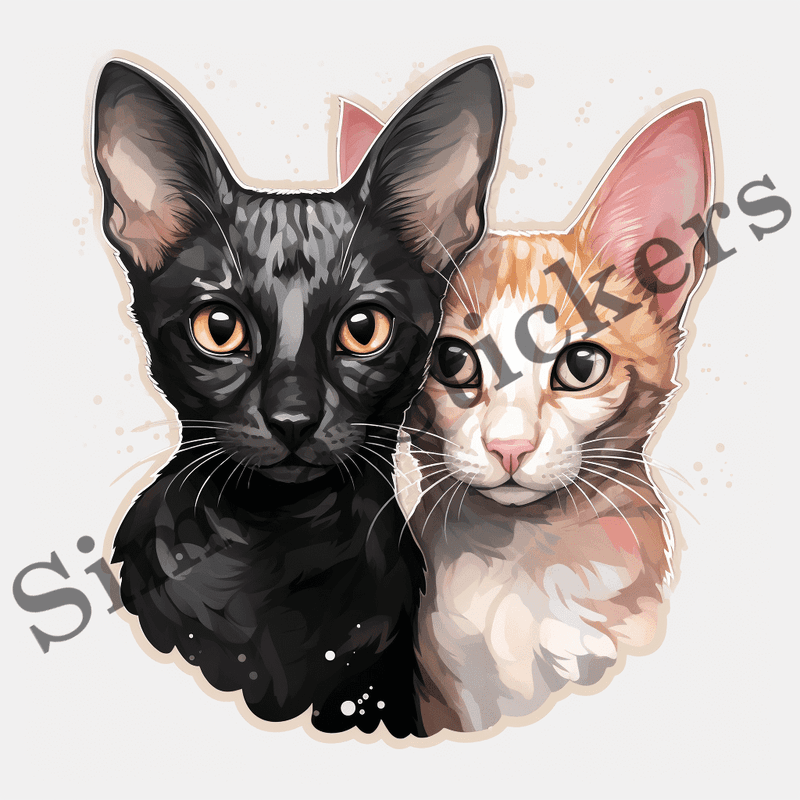 Oriental Shorthair cats in love, image set, 10 images