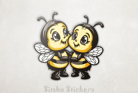 Bees in love cheek-to-cheek- arm-in-arm