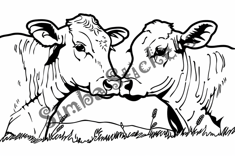 Colouring pages, bundle of cattle, 25 images