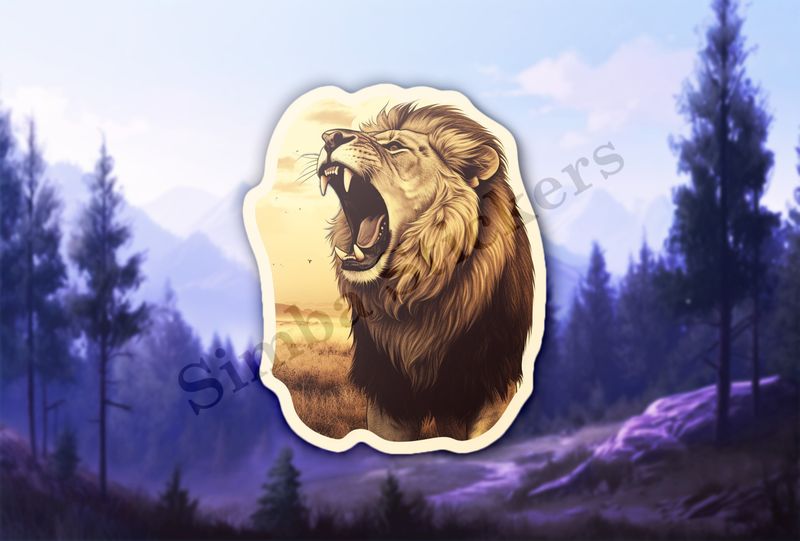 Male lion roaring