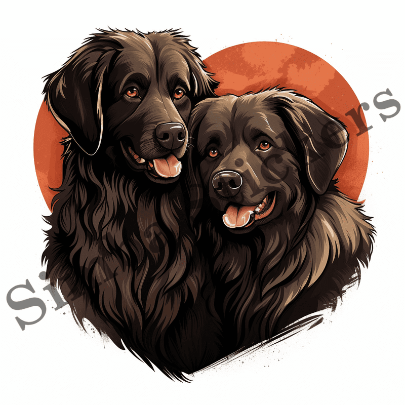 Newfoundland dogs in love, image set, 10 images
