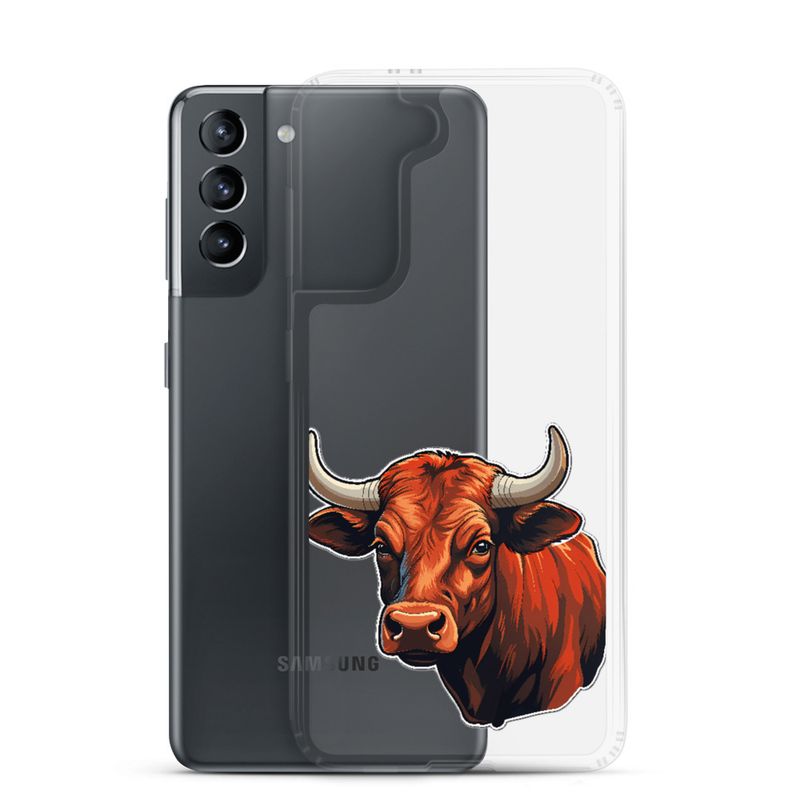 Clear Case for Samsung, Bull face, partial side view, bpor80