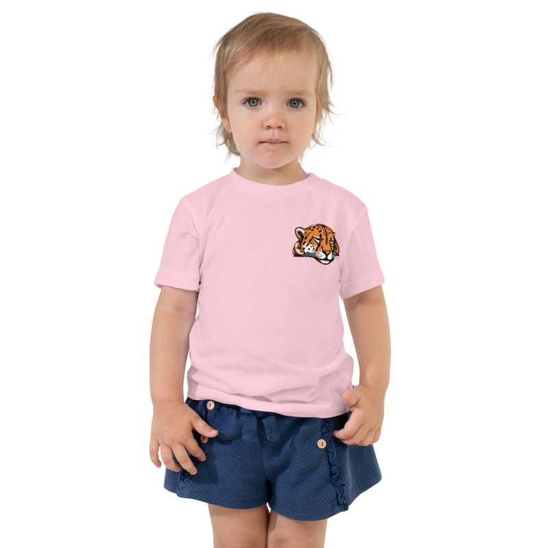 Toddler Staple Tee, Cheetah sleeping, head, left chest