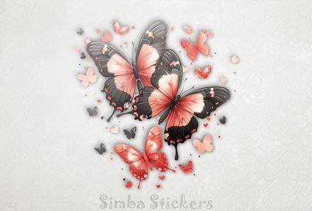 Butterflies red and black, watercolour, oaivq2
