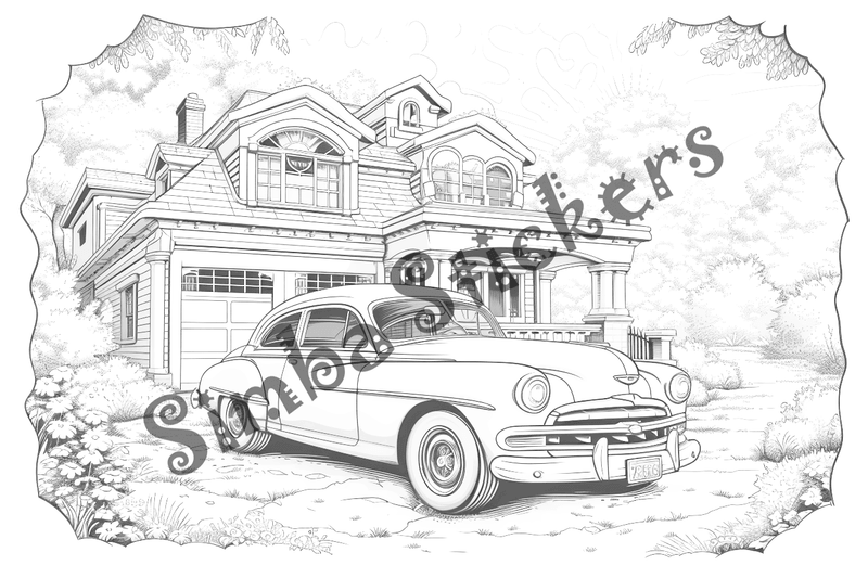 Colouring pages, bundle of houses, 25 images