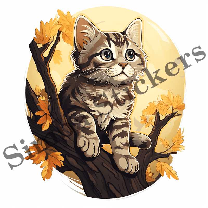 Cats in trees, image set, 10 images