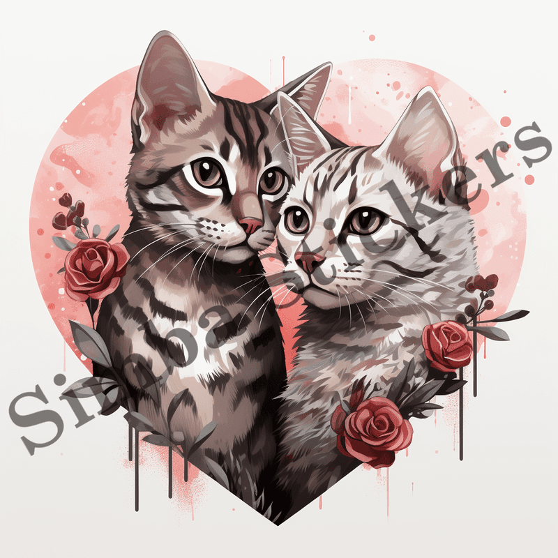 Egyptian Mau cats in love, image set, 10 images