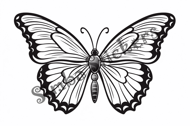 Colouring pages, bundle of single butterflies, 10 images