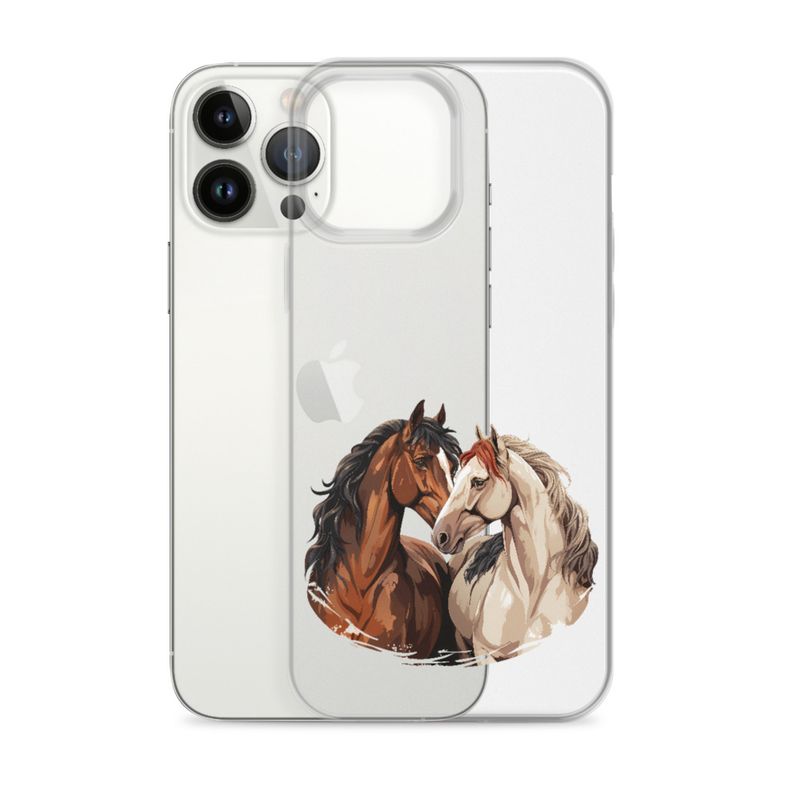 Clear Case for iPhone, Horses nose-to-nose, jbgjpy