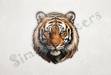 Tiger face, looking serious