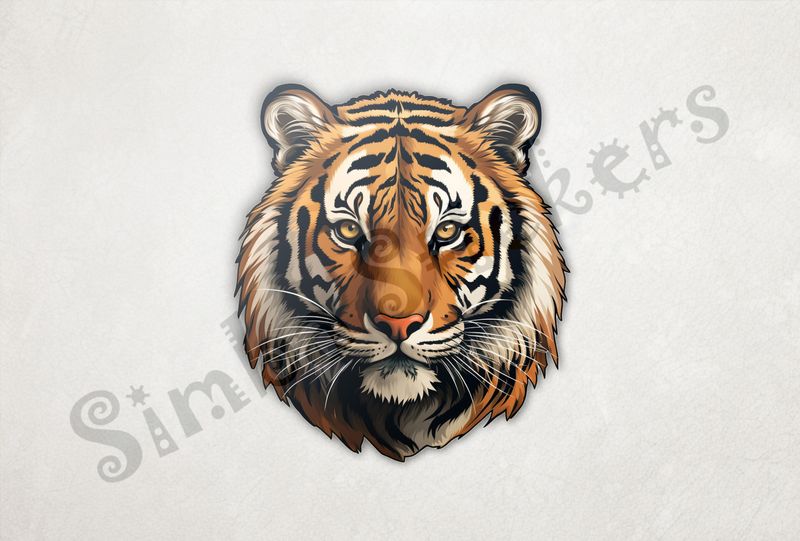 Tiger face, looking serious