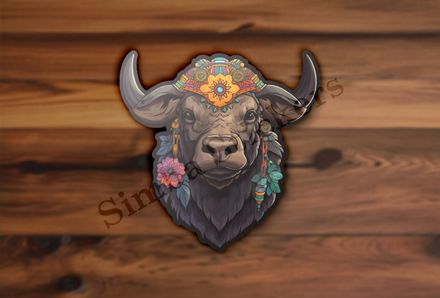 African buffalo ornamented