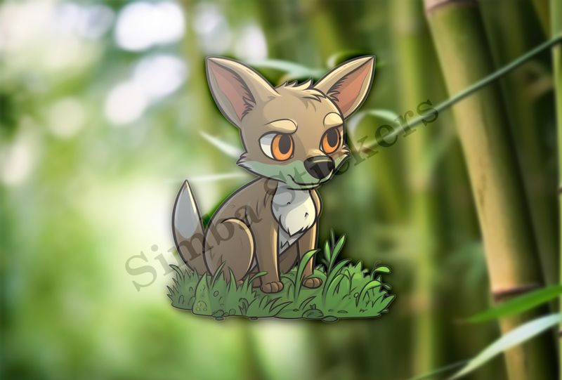 Jackal baby in the grass