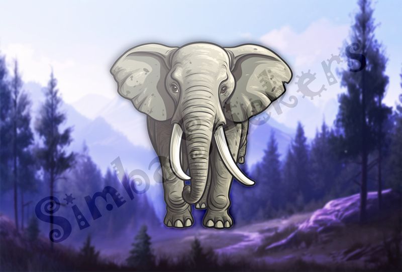 Elephant walking, directly from the front