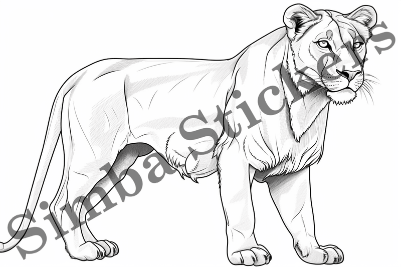 Colouring pages, Bundle of lions, 10 images
