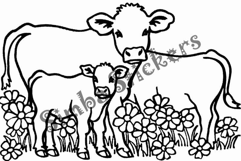 Colouring pages, bundle of cattle, 50 images