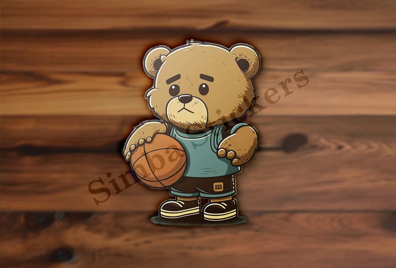 Teddybear holding a basketball