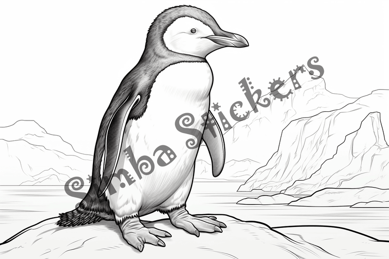 Colouring pages, bundle of penguins 2, 25 images