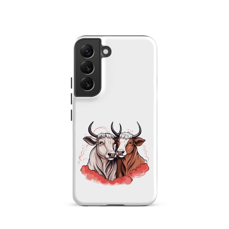 Tough Case for Samsung, Bull and cow, romantic, reddish clouds, qoucds