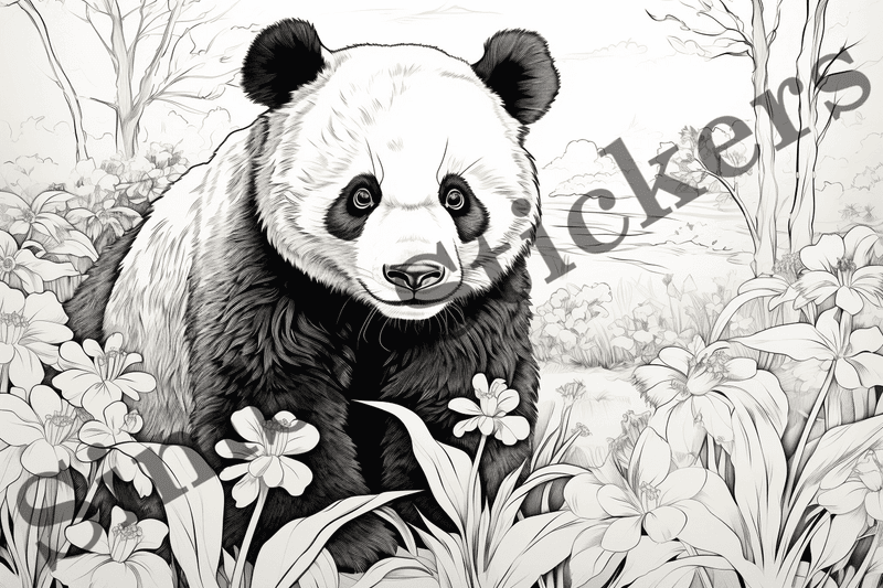 Colouring pages, bundle of pandas, 25 images, pvl2ro