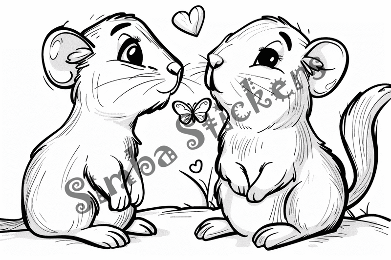 Colouring pages, bundle of capybaras in love, 25 images