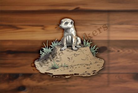 Meerkat on top of a hole